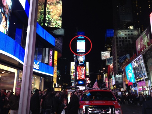 So I took a day off this weekend and stayed at Times Square. I was shocked to find a Chinese News Agency advertising on the top billboard.  Does anyone remember this video? http://youtu.be/OTSQozWP-rM